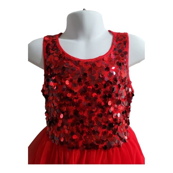 Cat and Jack Red Sequined Girls Dress - Picture 2 of 5